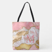 Tote Bag Agate des séquences or et rose (Devant)