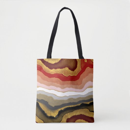 Tote Bag Agate dorée Abstraite (Devant)