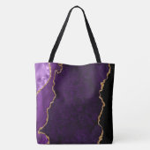Tote Bag Agate en marbre violet et or (Dos)