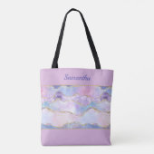 Tote Bag Agate Paillette Monogramme Bleu Rose Violet Tendan (Dos)