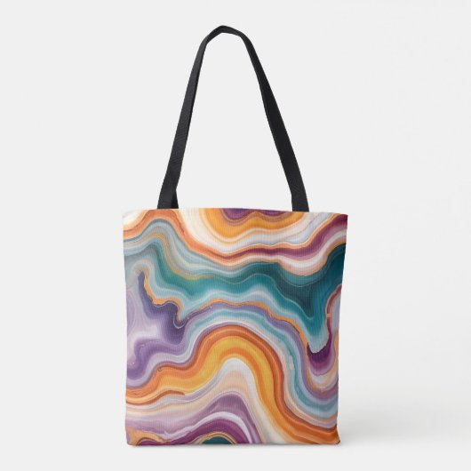 Tote Bag Agate violet, Turquoise et or (Dos)