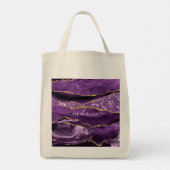 Tote Bag Agate Violet violet or Parties scintillant Géode N (Dos)