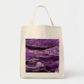 Tote Bag Agate Violet violet or Parties scintillant Géode N (Devant)