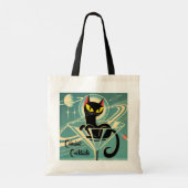 Tote Bag Âge atomique Futuriste de l'espace Noir Cat Martin (Dos)