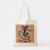 Tote Bag Âge atomique Futuriste de l'espace Noir Cat Martin (Dos)