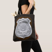 Tote Bag Agent de police personnalisé Sheriff Cop NAME Badg (De près)