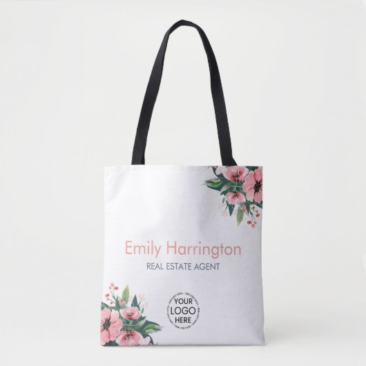 Tote Bag Agent immobilier Blush Bloom Gray (Devant)