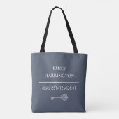 Tote Bag Agent Immobilier Gris Clé Classique (Dos)