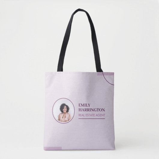 Tote Bag Agent immobilier Lignes fines Rose (Devant)