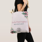 Tote Bag Agent Immobilier Rose Blush Bloom (De près)