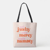 Tote Bag Agis Justement, Amour Miscy, Marche Humbly (mod ré (Dos)