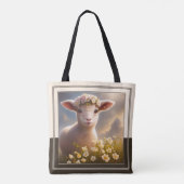 Tote Bag Agneau en ressort avec fleurs (Dos)