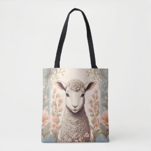 Tote Bag Agneau Mignon Floral Pastel Délicat