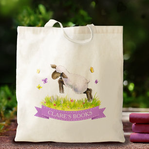 Tote Bag Agnelez le livre nommé pourpre sautant d'art