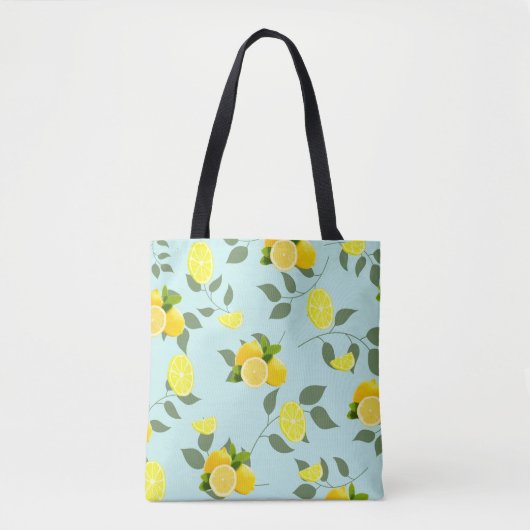Tote Bag Agrumes TROPICALES FRUITS D'ÉTÉ Citron orange tran (Devant)