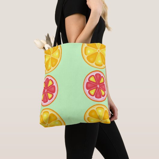 Tote Bag Agrumes TROPICALES FRUITS D'ÉTÉ Citrons d'orange (De près)