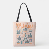 Tote Bag Ah, Paris ! typographie de ville de | (Dos)