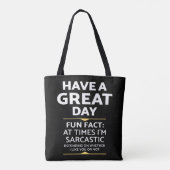Tote Bag "Ai Une Grande Journée" Sarcastique Ou Pas ? Impre (Dos)