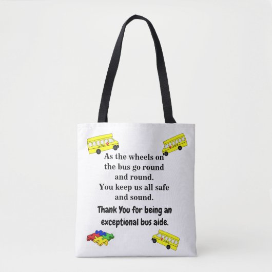 Tote Bag Aide Fourre-tout d'autobus scolaire (Devant)