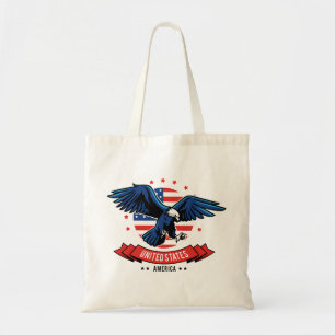 Tote Bag Aigle américain aux couleurs de drapeau Étoiles et