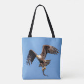 Tote Bag Aigle Bald avec un poisson (Dos)