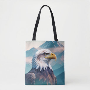 Tote Bag Aigle Bald Double exposition Nature animale Wilder