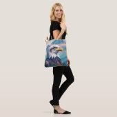 Tote Bag Aigle Bald Double exposition Nature animale Wilder (Sur le modèle)