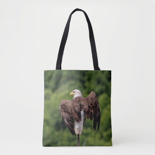 Tote Bag Aigle de Bald sur une branche (Devant)