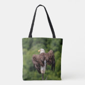 Tote Bag Aigle de Bald sur une branche (Dos)
