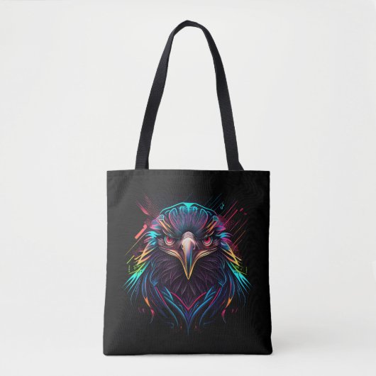 Tote Bag Aigle de néon brillant Artistique (Devant)