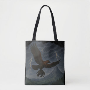 Tote Bag Aigle d'or géant portant l'art de l'Imaginaire d'é