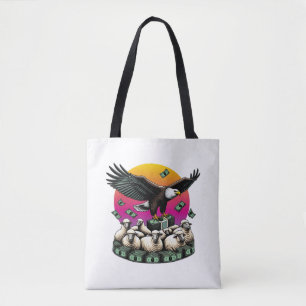 Tote Bag Aigle en pleine croissance avec de l'argent