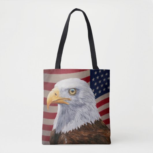 Tote Bag Aigle et drapeau américains (Devant)