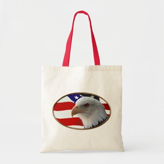 Tote Bag Aigle patriotique et drapeau (Devant)