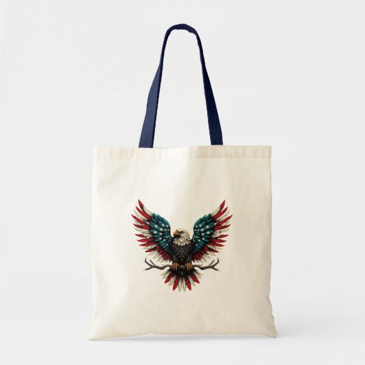 Tote Bag Aigle rustique patriotique américain/américain cha (Devant)