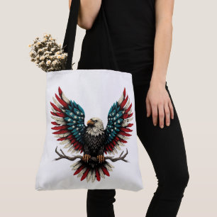 Tote Bag Aigle rustique patriotique américain/américain cha