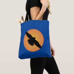 Tote Bag Aigle volant devant le soleil
