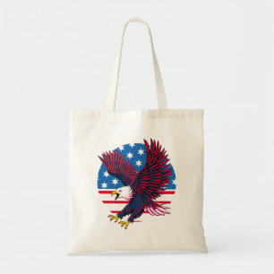 Tote Bag Aigle volant et drapeau américain
