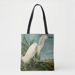 Tote Bag Aigrette neigeuse d'Audubon oiseau héron blanc orn