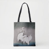 Tote Bag Aigrettes japonaises Grues Koson Neige d'hiver (Devant)