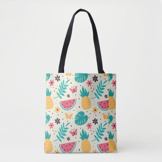 Tote Bag Aiguille de pastèque de fruits tropicaux motif (Devant)