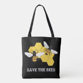 Tote Bag Aiguille Miel Abee Sauvez les abeilles Fourre-tout (Dos)