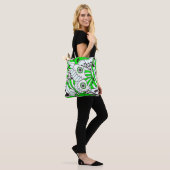 Tote Bag Aile à papillon noir blanc vert Abstrait (Sur le modèle)