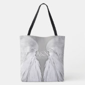 Tote Bag AILES ANGEL Initiales Mariages Élégant gris (Dos)