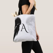 Tote Bag AILES D'ANGE Monogramme Noir + Blanc (De près)