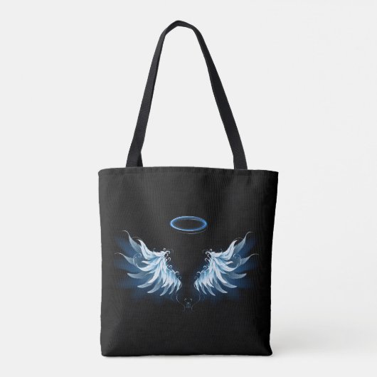 Tote Bag Ailes d'angle brillant bleu sur arrière - plan noi (Dos)