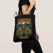 Tote Bag Ailes de papillon rétro boho de la paix (De près)