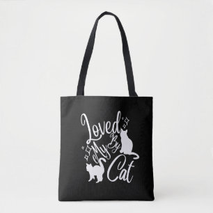 Tote Bag Aimé par mon chat en blanc