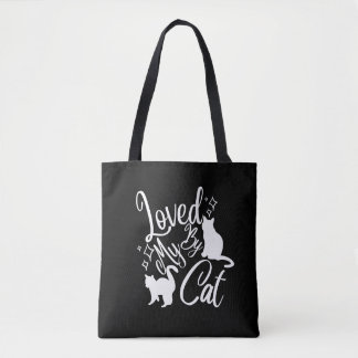 Tote Bag Aimé par mon chat en blanc