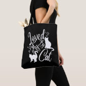 Tote Bag Aimé par mon chat en blanc (De près)